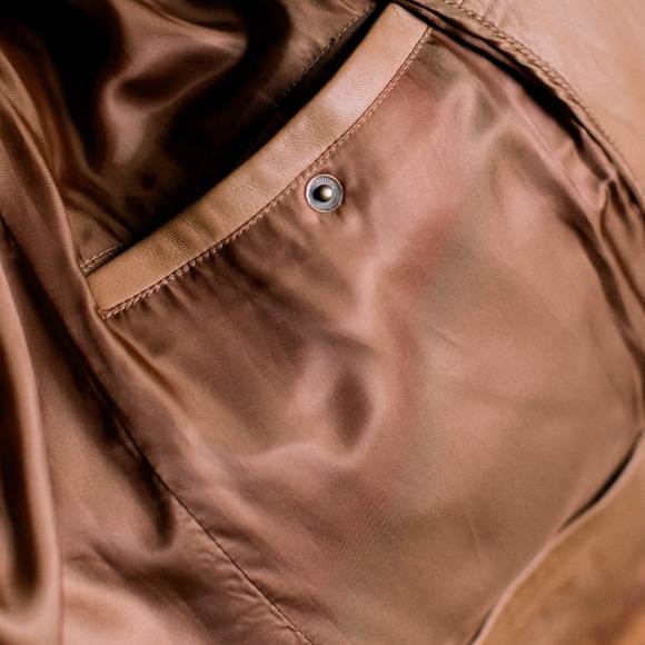 Jos. A. Bank Tan Leather Blazer Style Jacket - Men's Medium - Picture 11 of 16